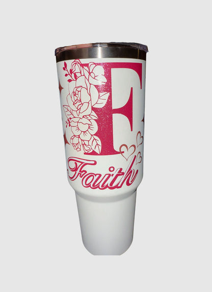 Floral Initial Tumbler – 40 oz
